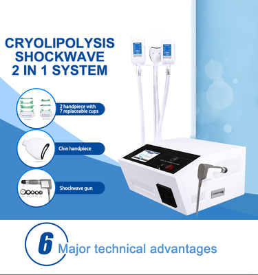 Cryolipolysisの速い脂肪質の減少のための脂肪質の凍結の衝撃波療法コンボ機械